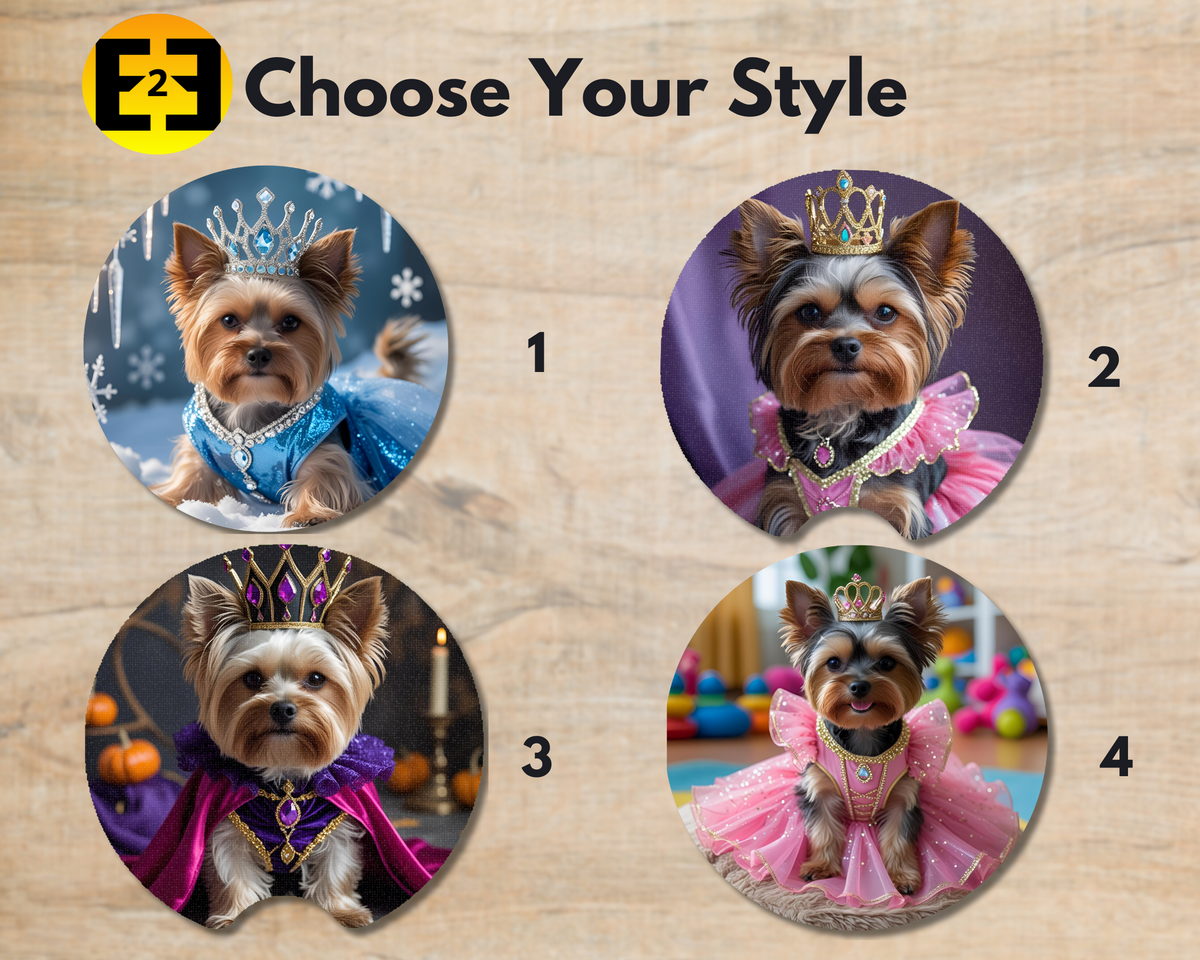 Yorkie Princess (Variety) - Car Coasters