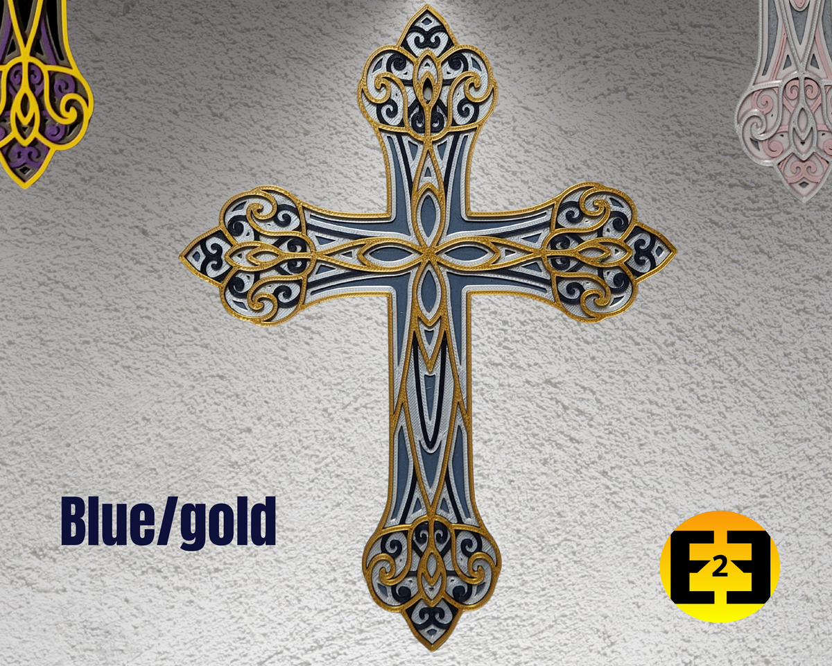 Decorative Wall Cross - 3D Print - 4 Color Design