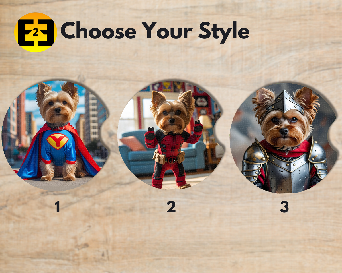 Yorkie Cosplay (Variety) - Car Coasters