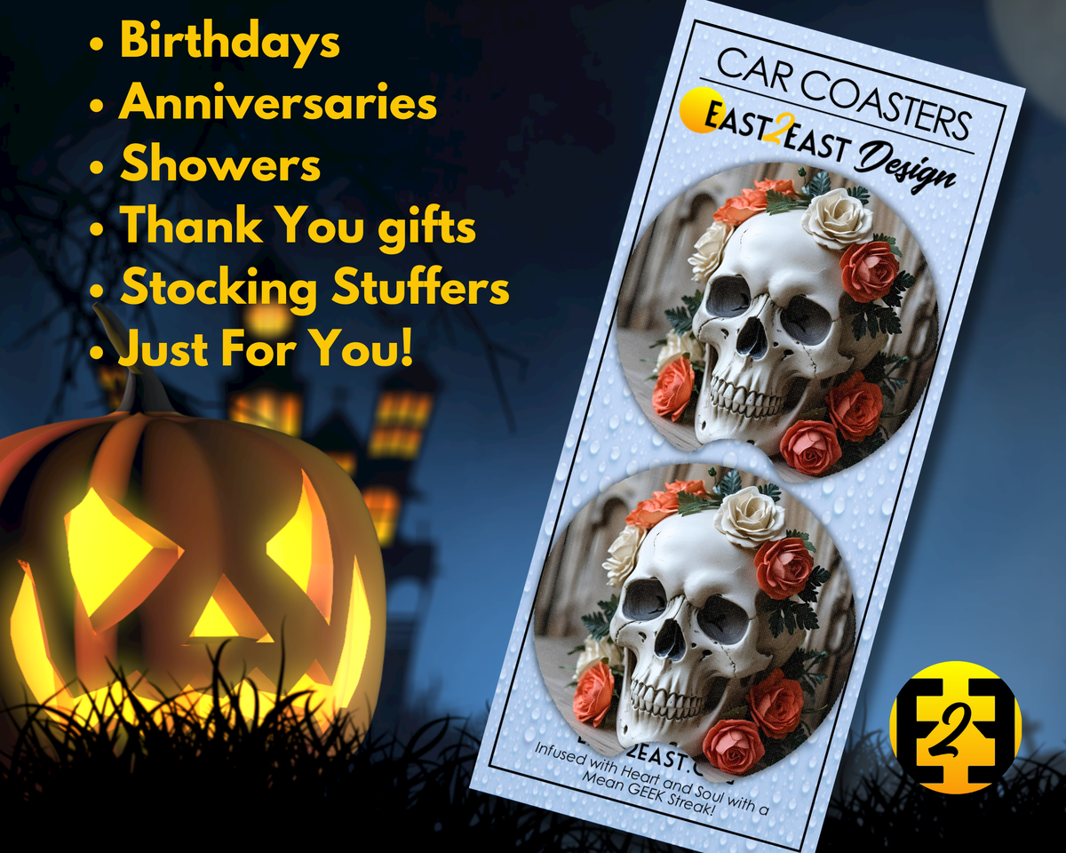 Calavera Skulls (Variety) - Car Coasters