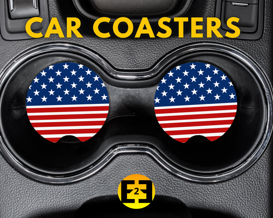 American Flag Stars & Stripes - Car Coasters