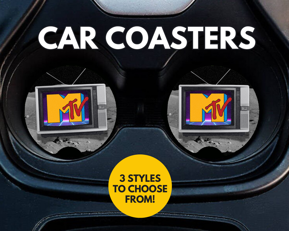 80's retro MTV GenX car coasters