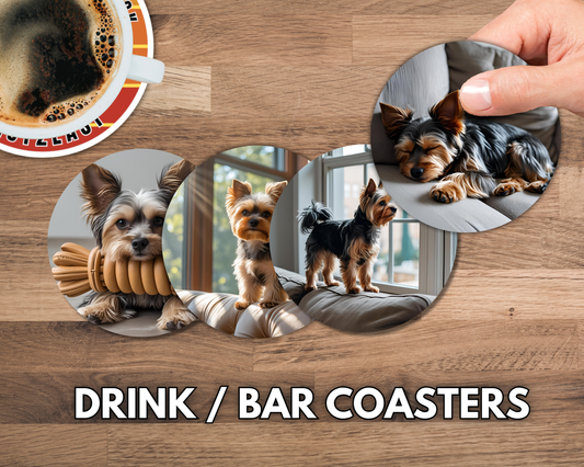 Yorkie - Set of Four - Bar / Drink Coasters