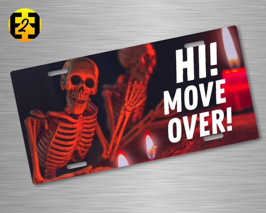 Skeleton Move Over - Decorative License Plate