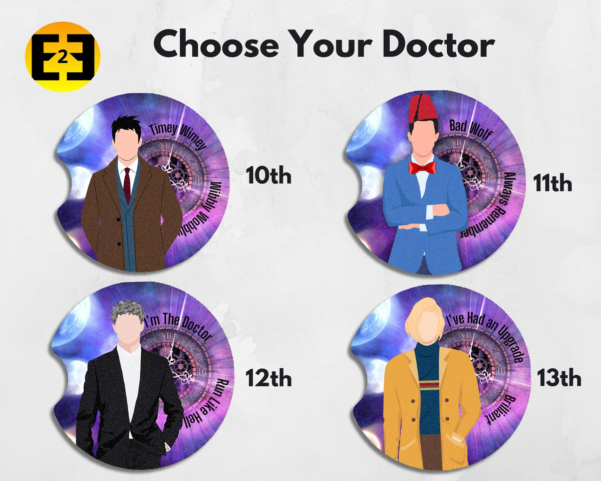 Dr Who Doctors variety car coasters