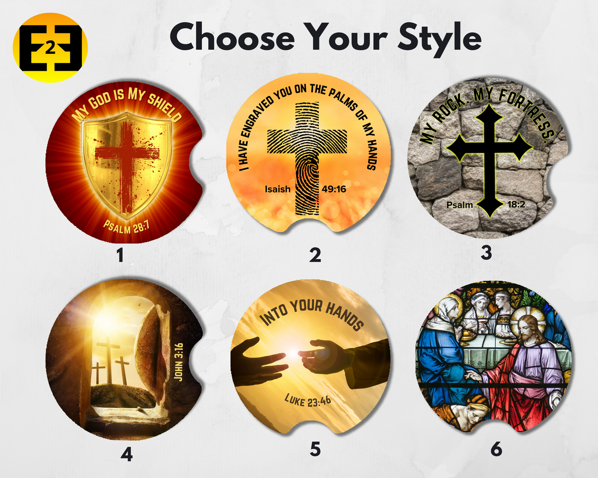 Christian faith bible verse car coaster variety