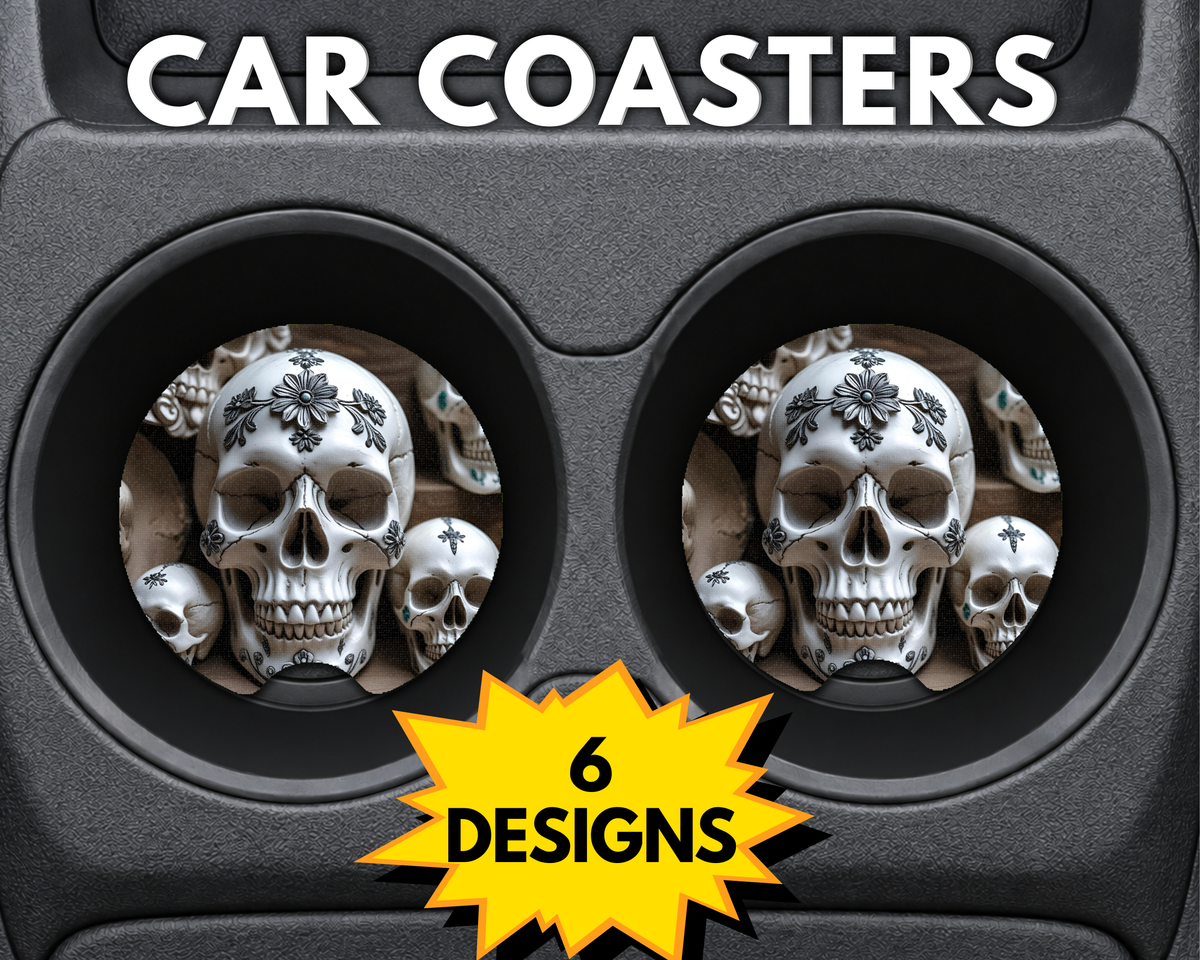 Calavera Skulls (Variety) - Car Coasters