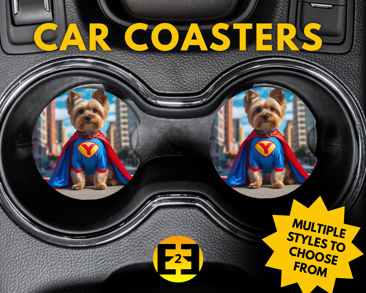 Yorkie Cosplay (Variety) - Car Coasters
