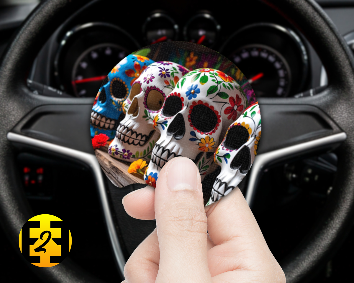 Calavera Skulls (Variety) - Car Coasters