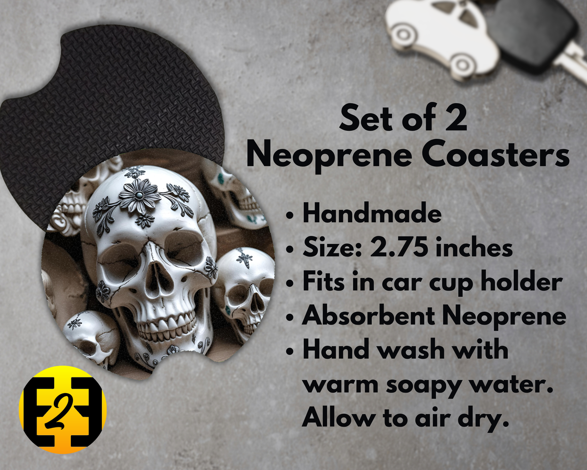 Calavera Skulls (Variety) - Car Coasters