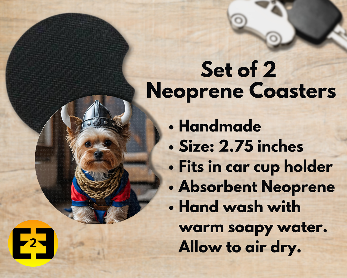 Yorkie Cosplay (Variety) - Car Coasters
