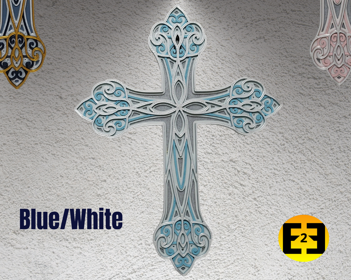 Decorative Wall Cross - 3D Print - 4 Color Design