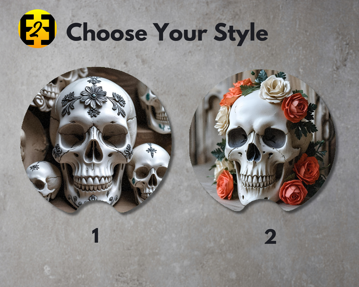 Calavera Skulls (Variety) - Car Coasters
