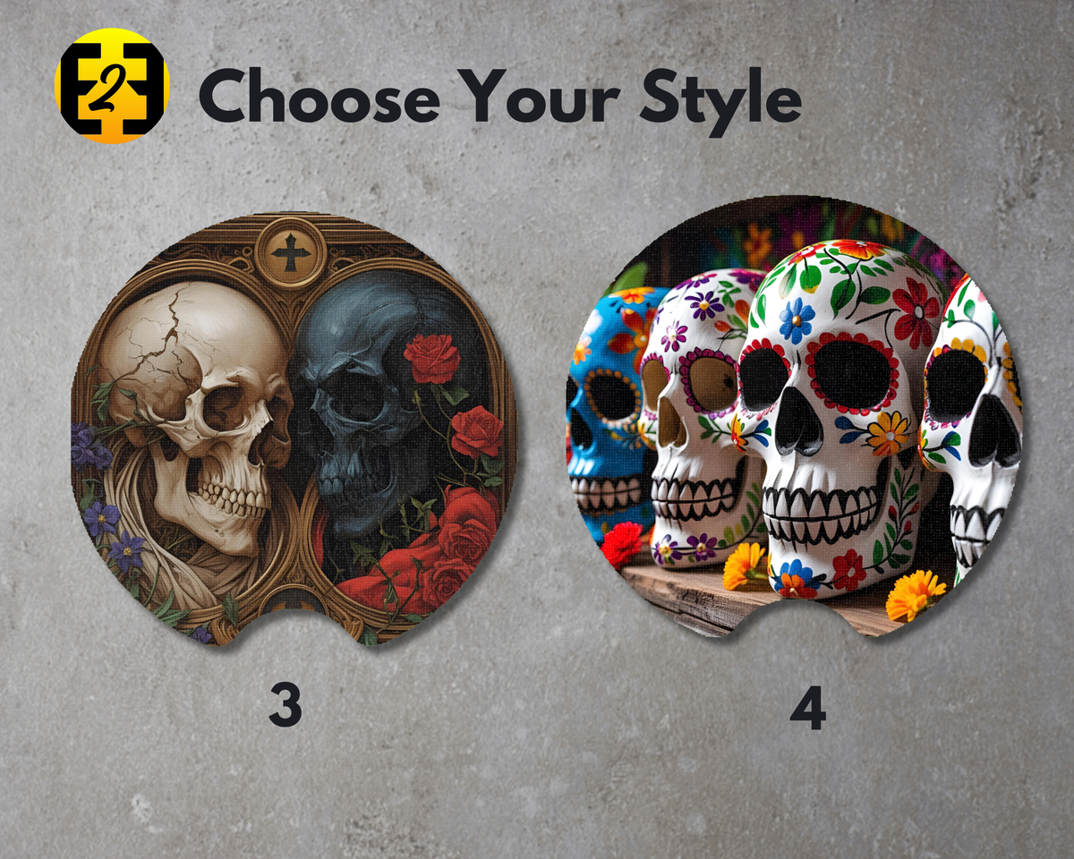 Calavera Skulls (Variety) - Car Coasters