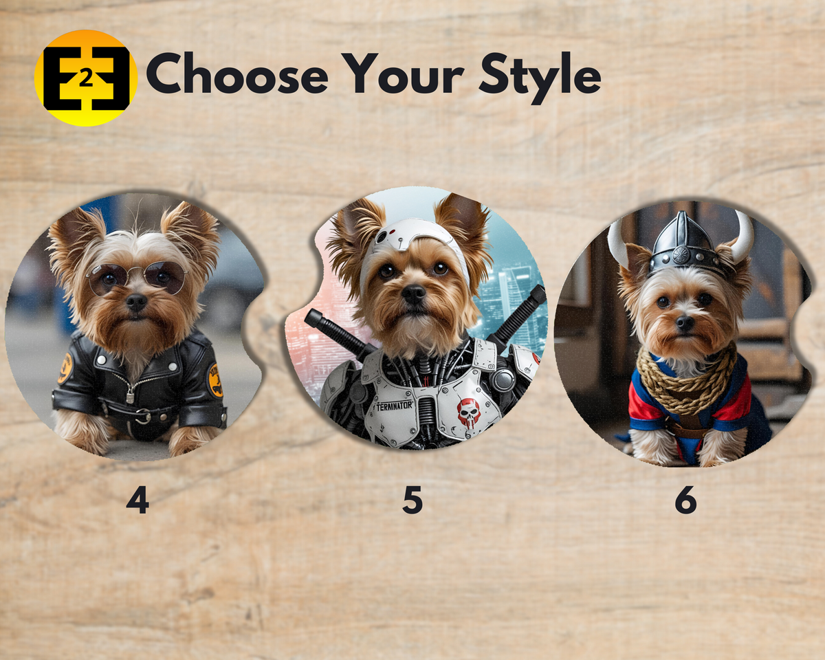 Yorkie Cosplay (Variety) - Car Coasters