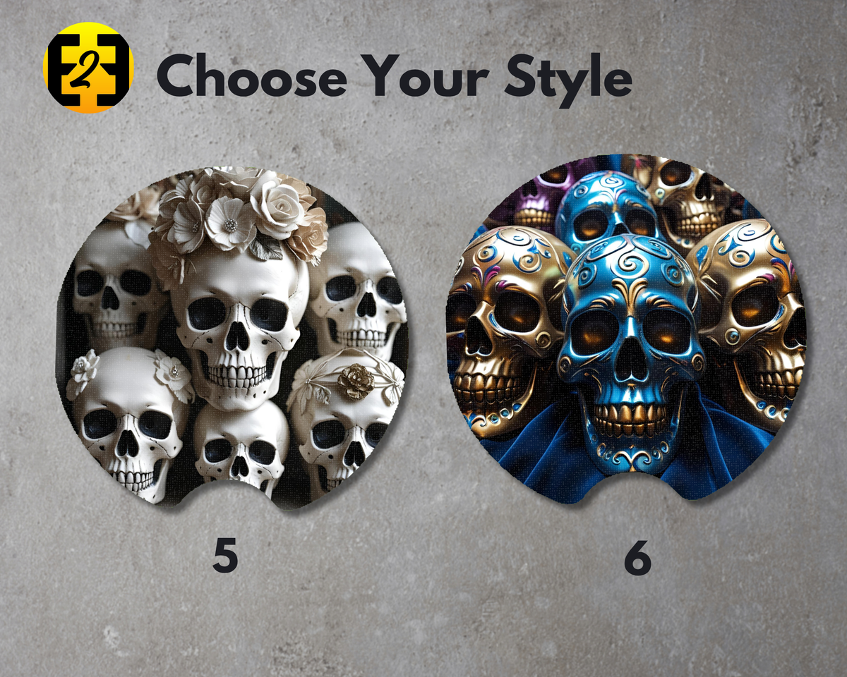 Calavera Skulls (Variety) - Car Coasters