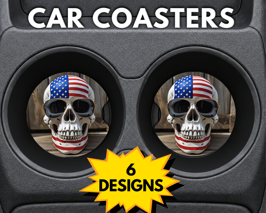 American Skulls (Variety) - Car Coasters