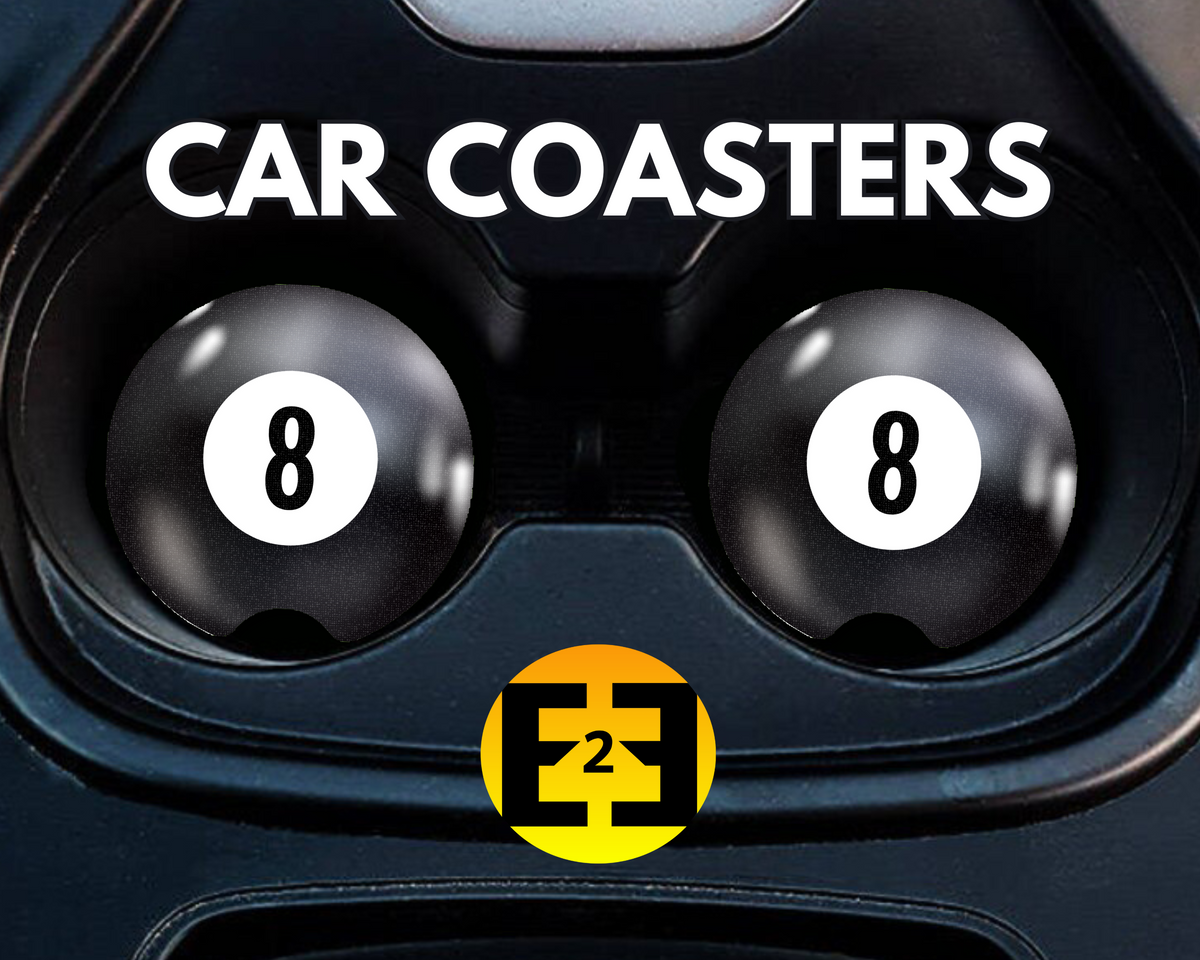 Pool 8 ball car coasters