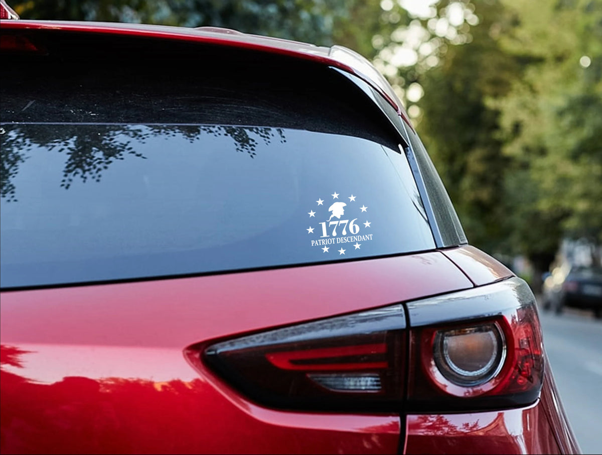 car decal 1776 Patriot Descendant DAR sticker window