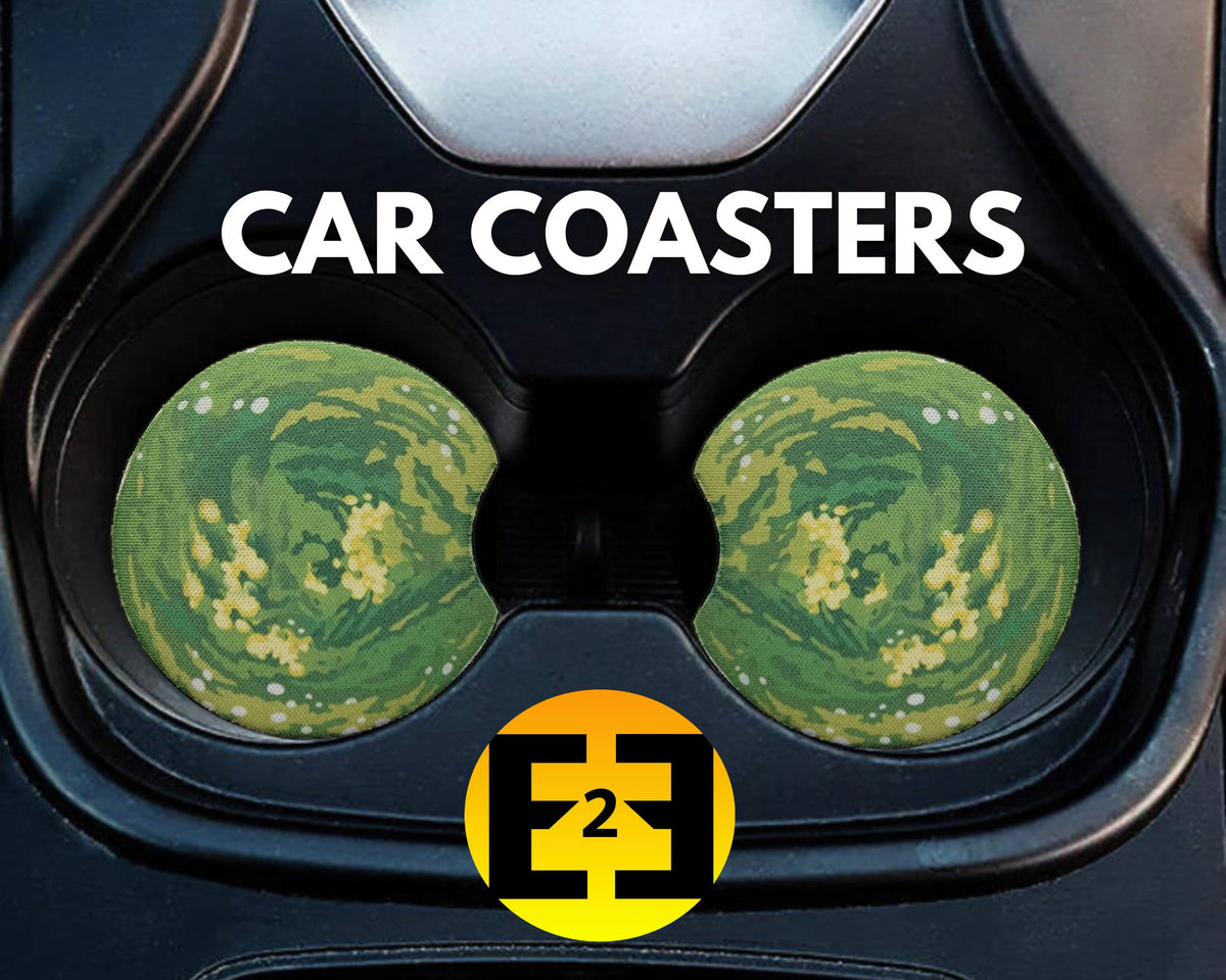 Rick and Morty multiverse portal car coasters
