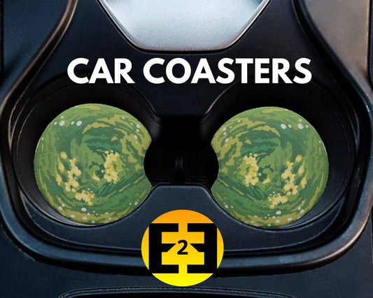 Rick and Morty multiverse portal car coasters