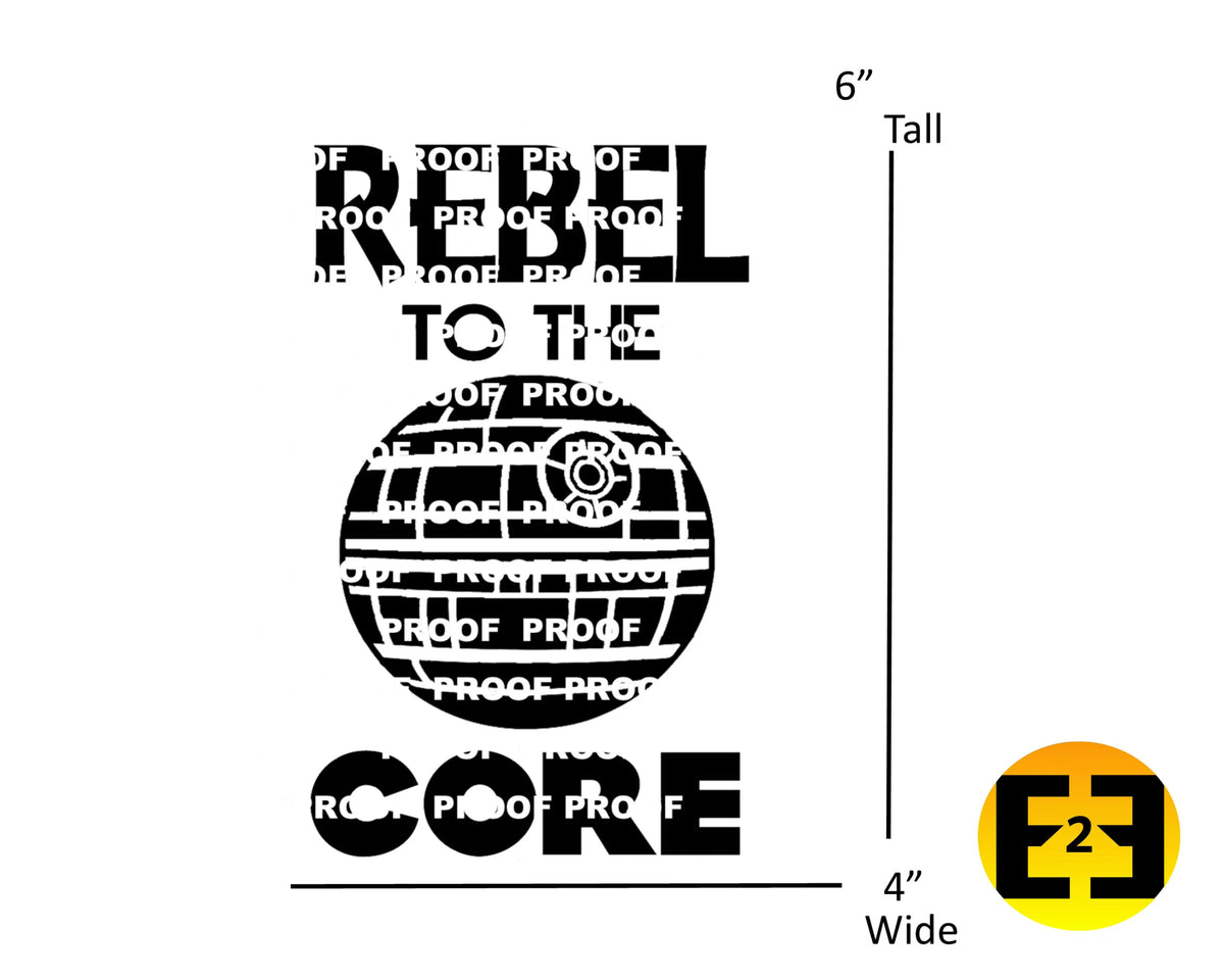 car decal Star Wars Rebel to the Core sticker proof