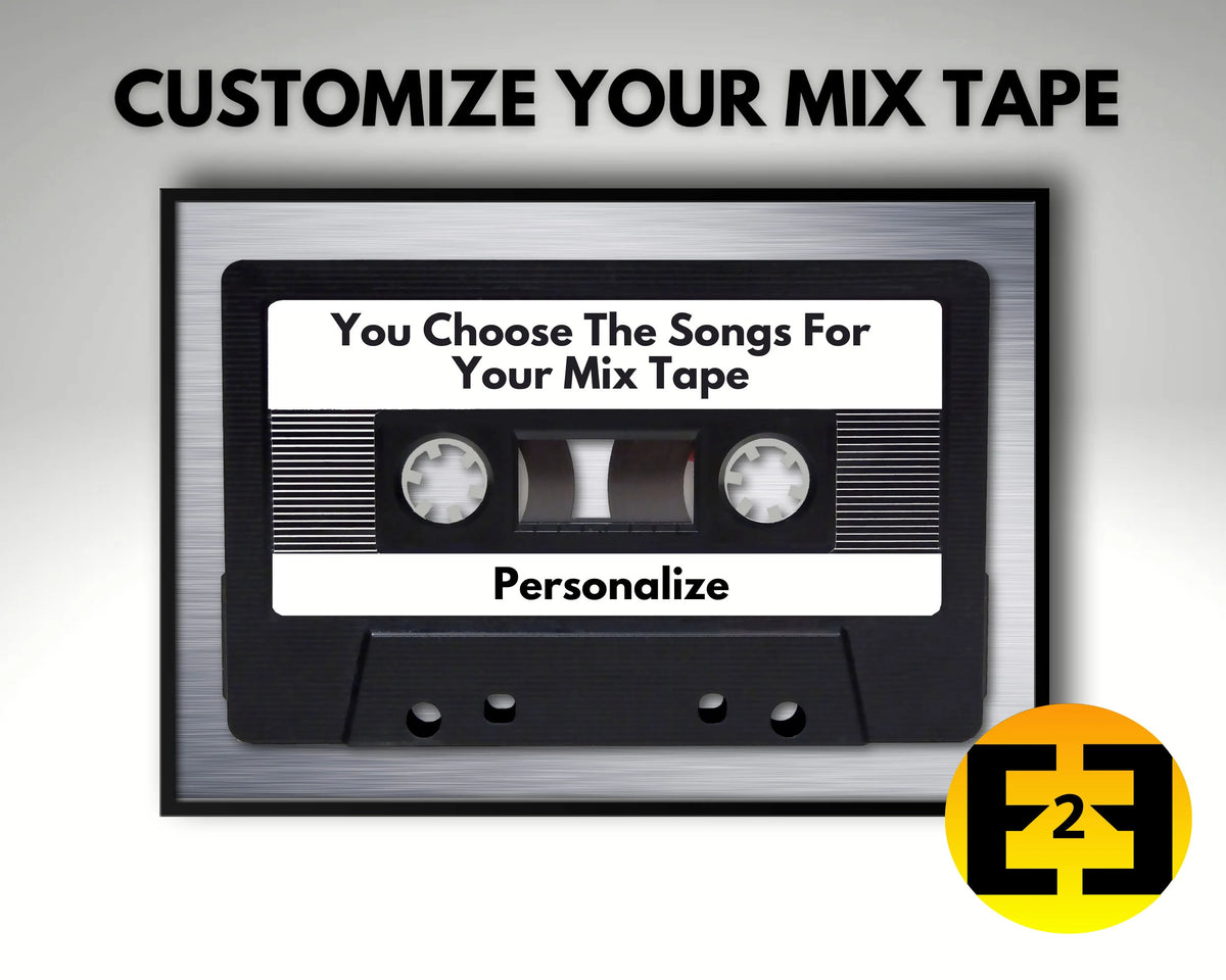 custom poster 80s retro mixed tape wall art personalize