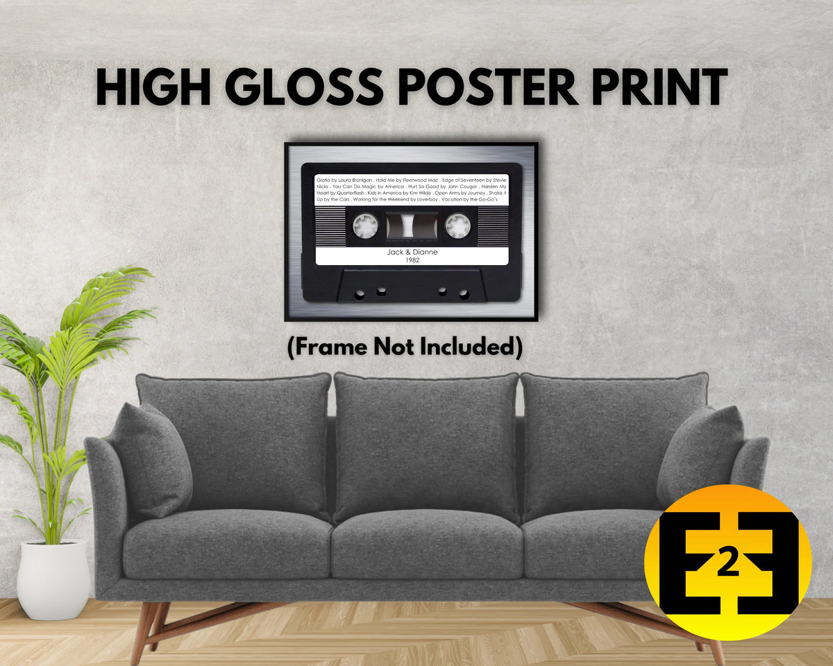 custom poster 80s retro mixed tape wall art print