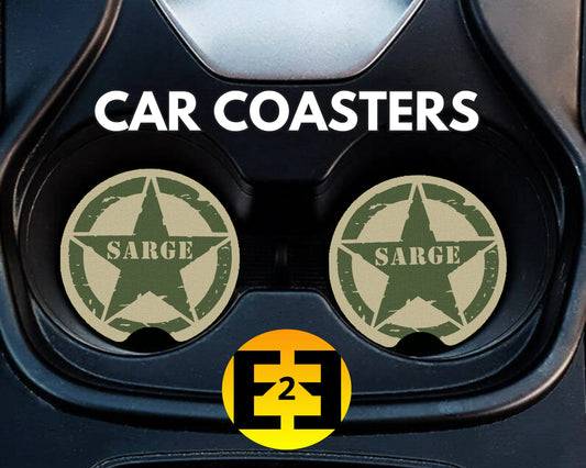 Sarge Army Military star car coasters