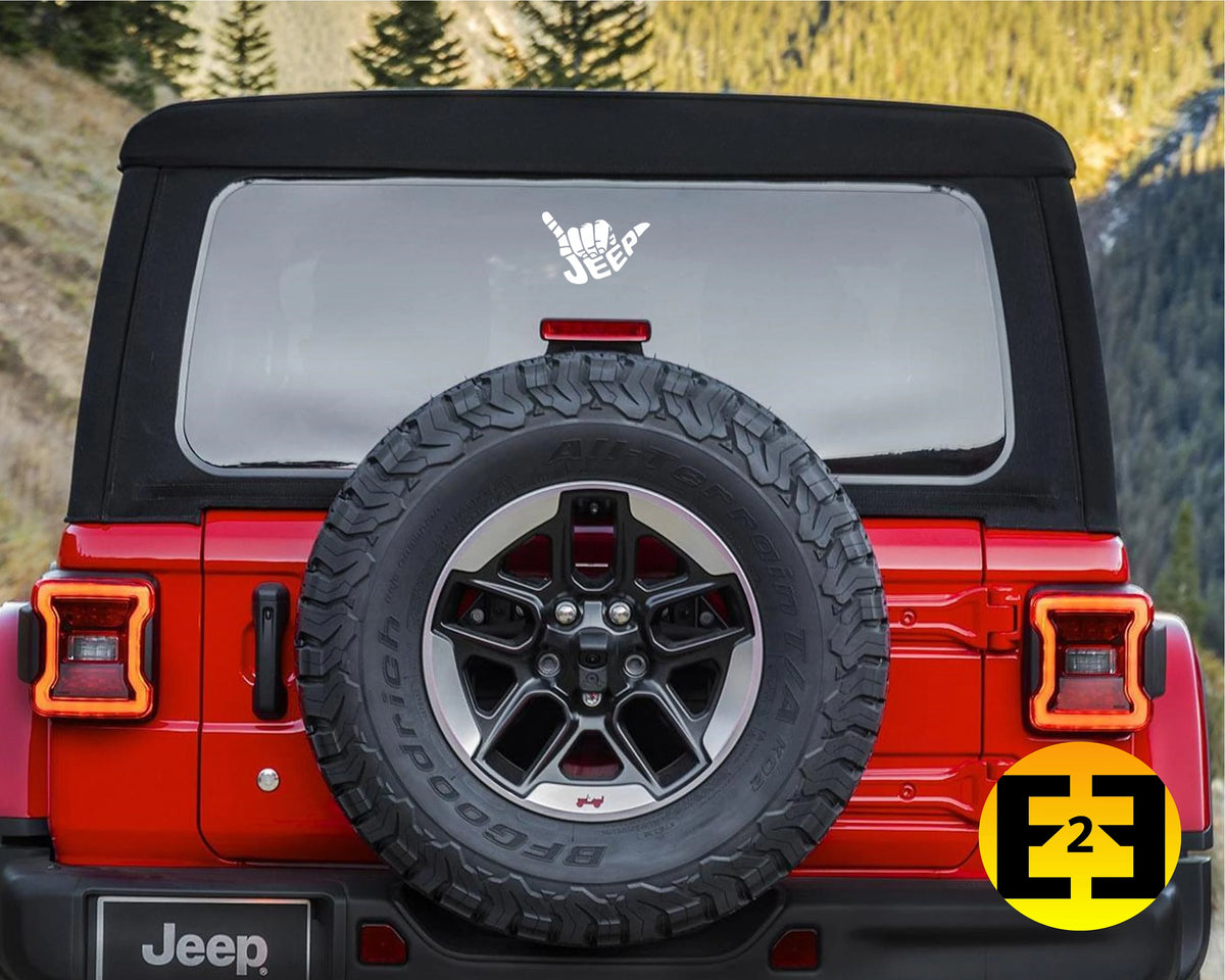 car decal Jeep Shaka hang loose sticker window