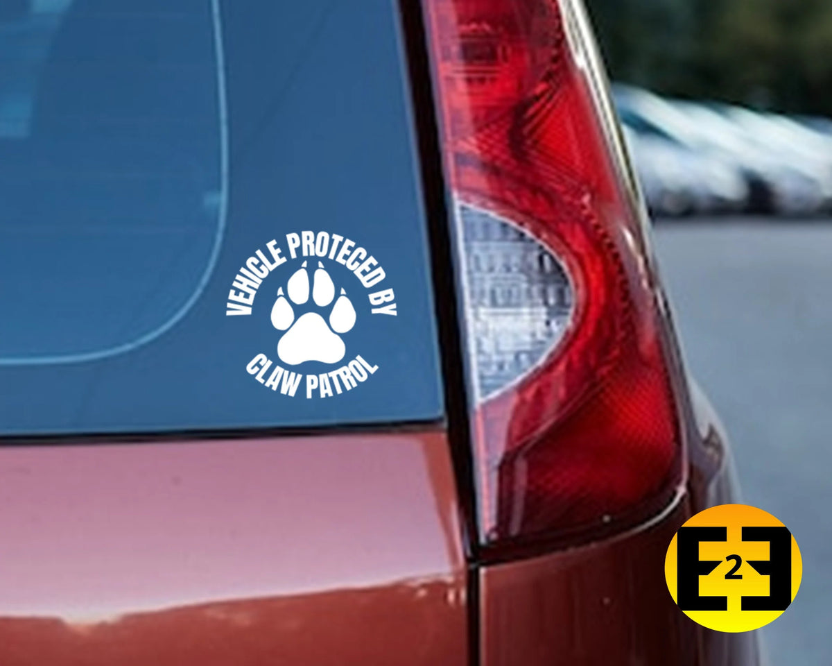 car decal vehicle protected by claw patrol sticker