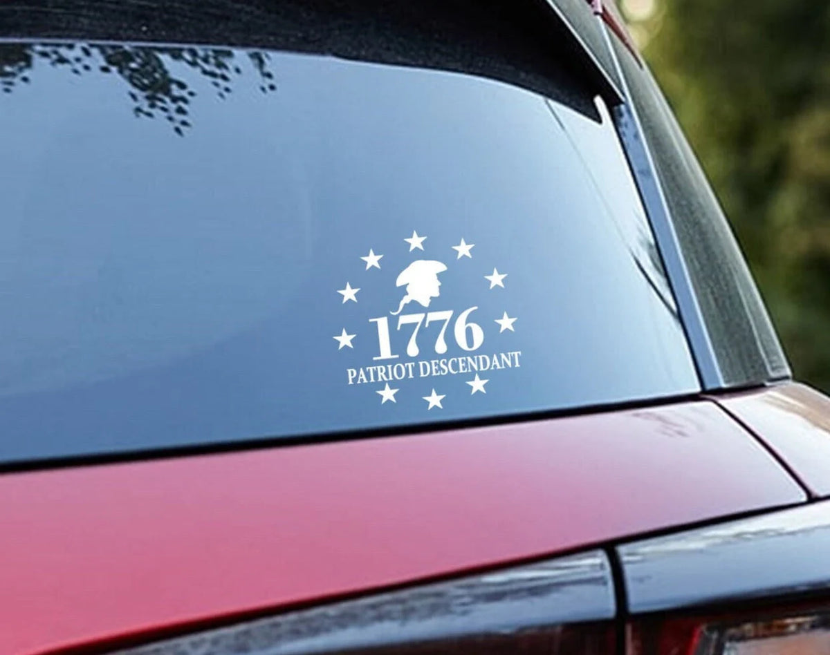 car decal 1776 Patriot Descendant DAR sticker