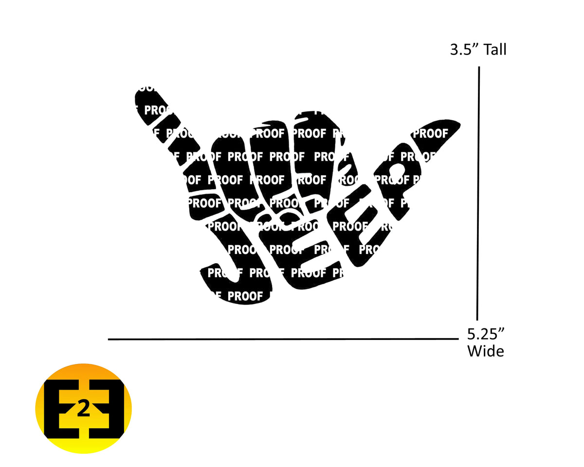car decal Jeep Shaka hang loose sticker proof