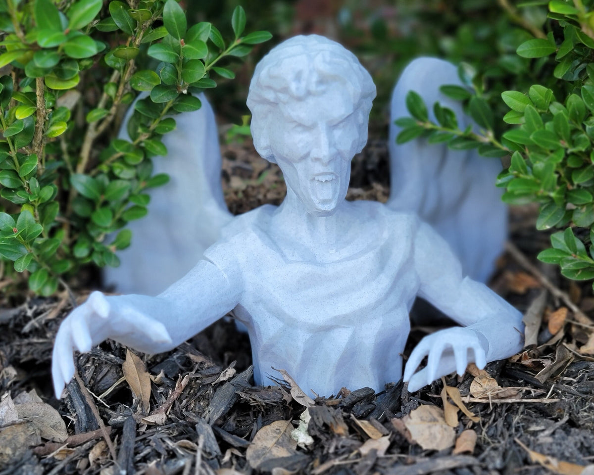 3D model Dr. Who Weeping Angel yard statue half size close