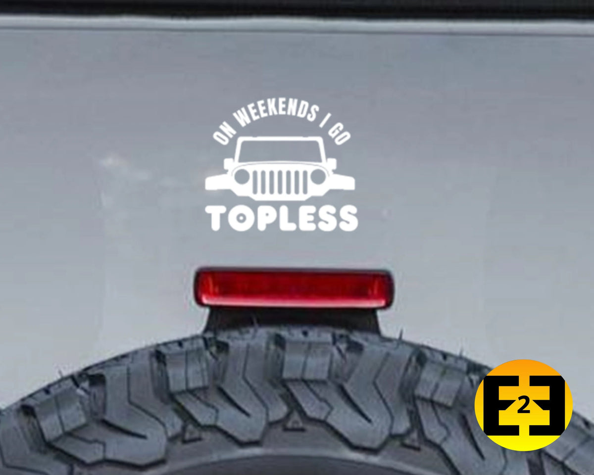 car decal Jeep weekend topless sticker