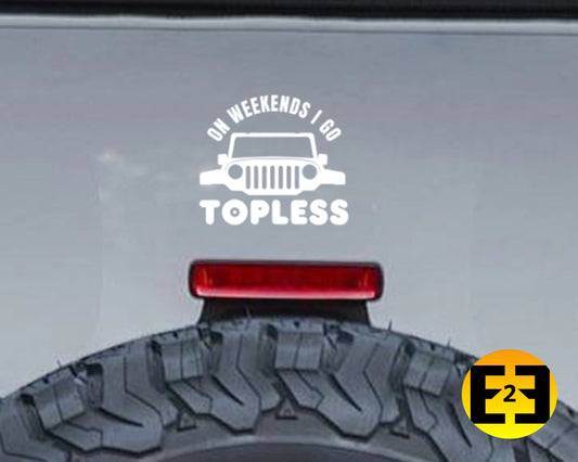 car decal Jeep weekend topless sticker