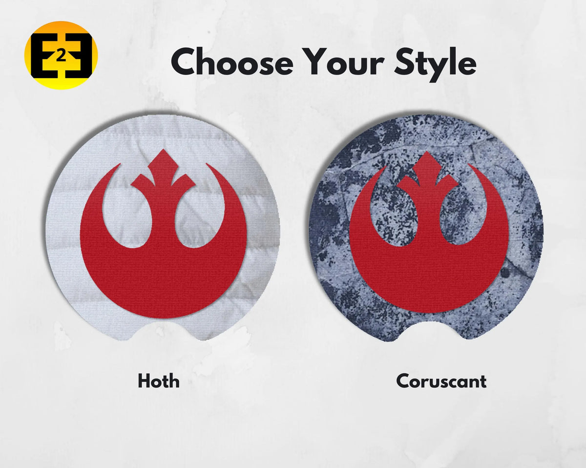 Star Wars Rebel Alliance insignia car coasters coruscant planet