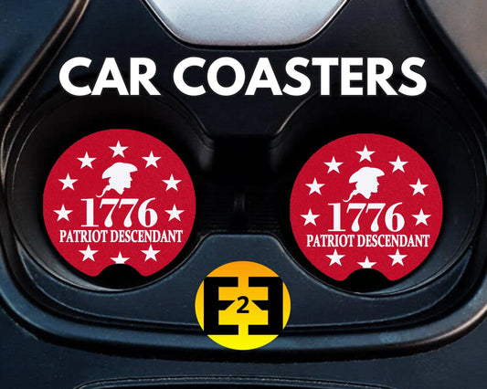 1776 Patriot Descendant car coasters