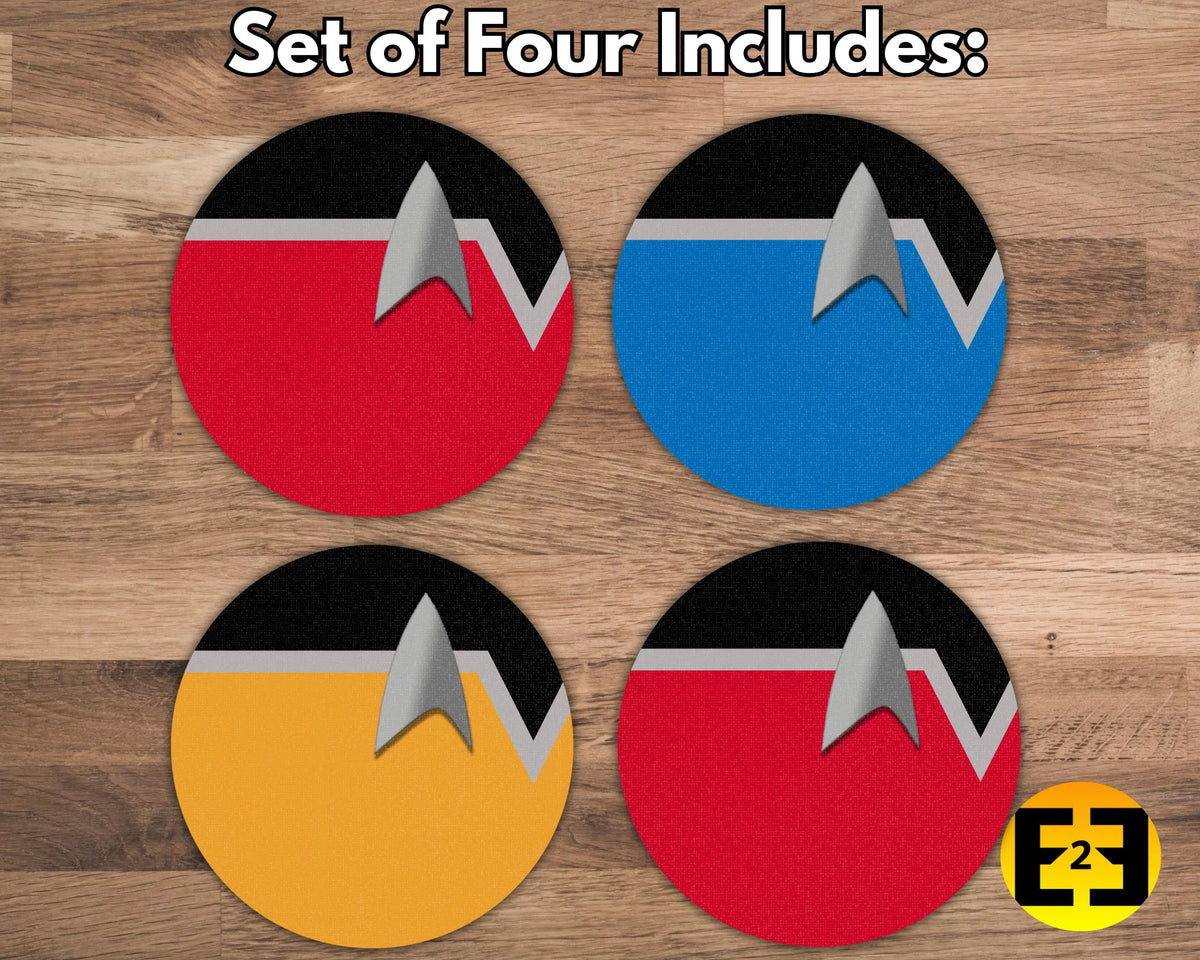 Star Trek Lower Decks Uniform - Set of Four - Bar / Drink Coasters