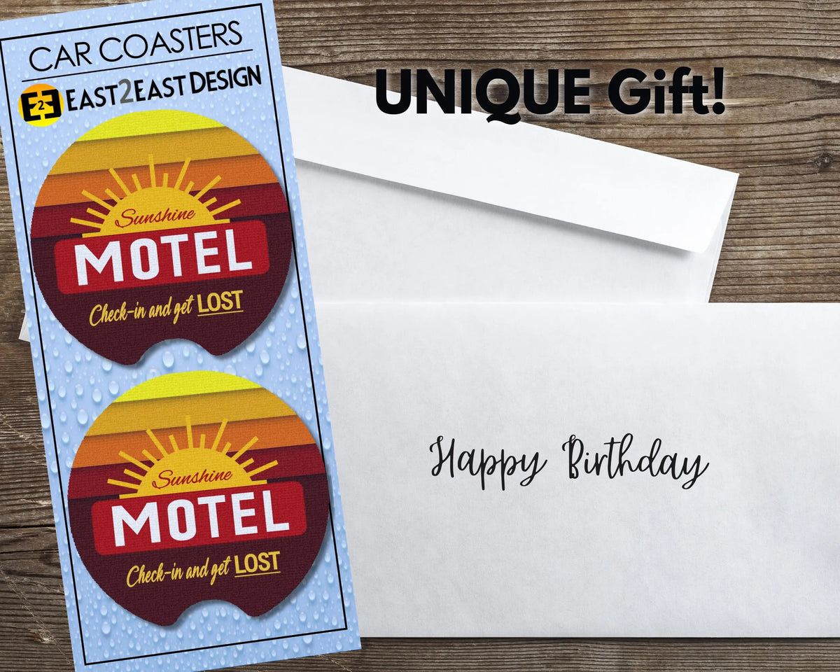 The Lost Room Sunshine Motel car coasters unique gift