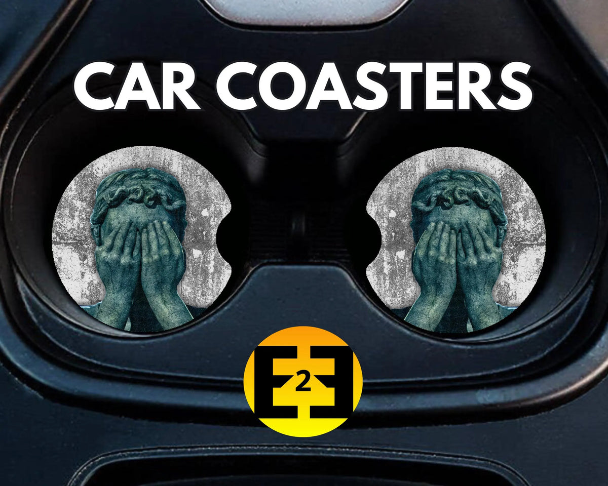 Dr. Who weeping angels car coasters