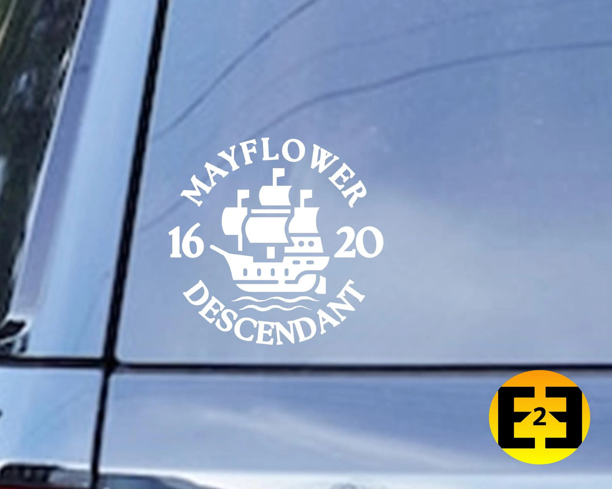 car decal 1620 Mayflower Descendant 
 sticker